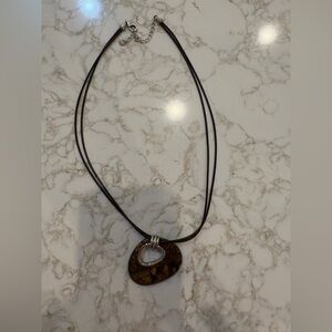 Silpada Leather and Silver Necklace